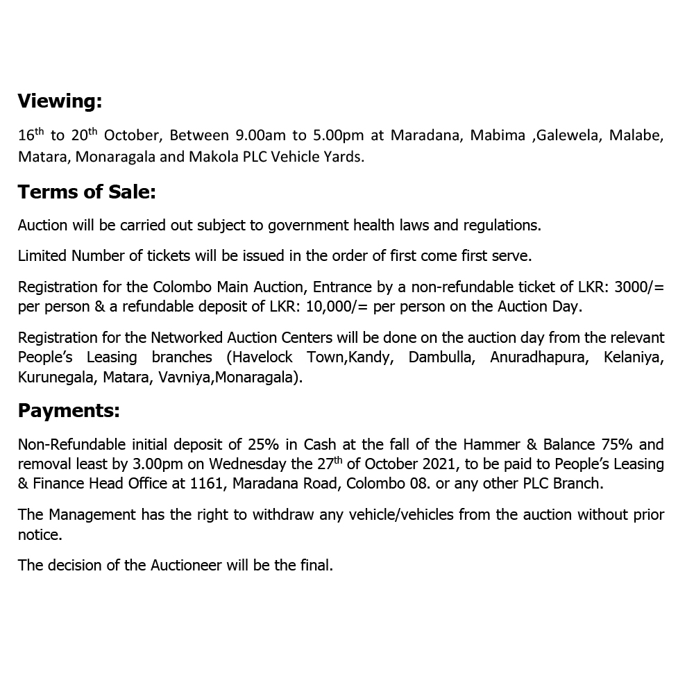 Latest Auction Details