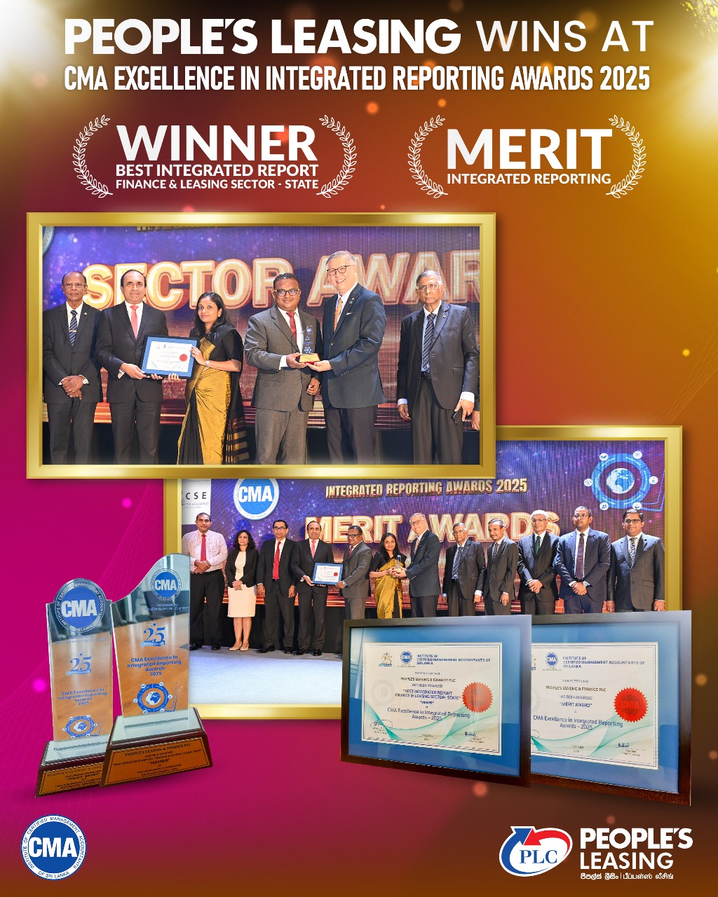 People’s Leasing Wins at Certifies Management Accountants (CMA) Integrated Reporting Awards 2025