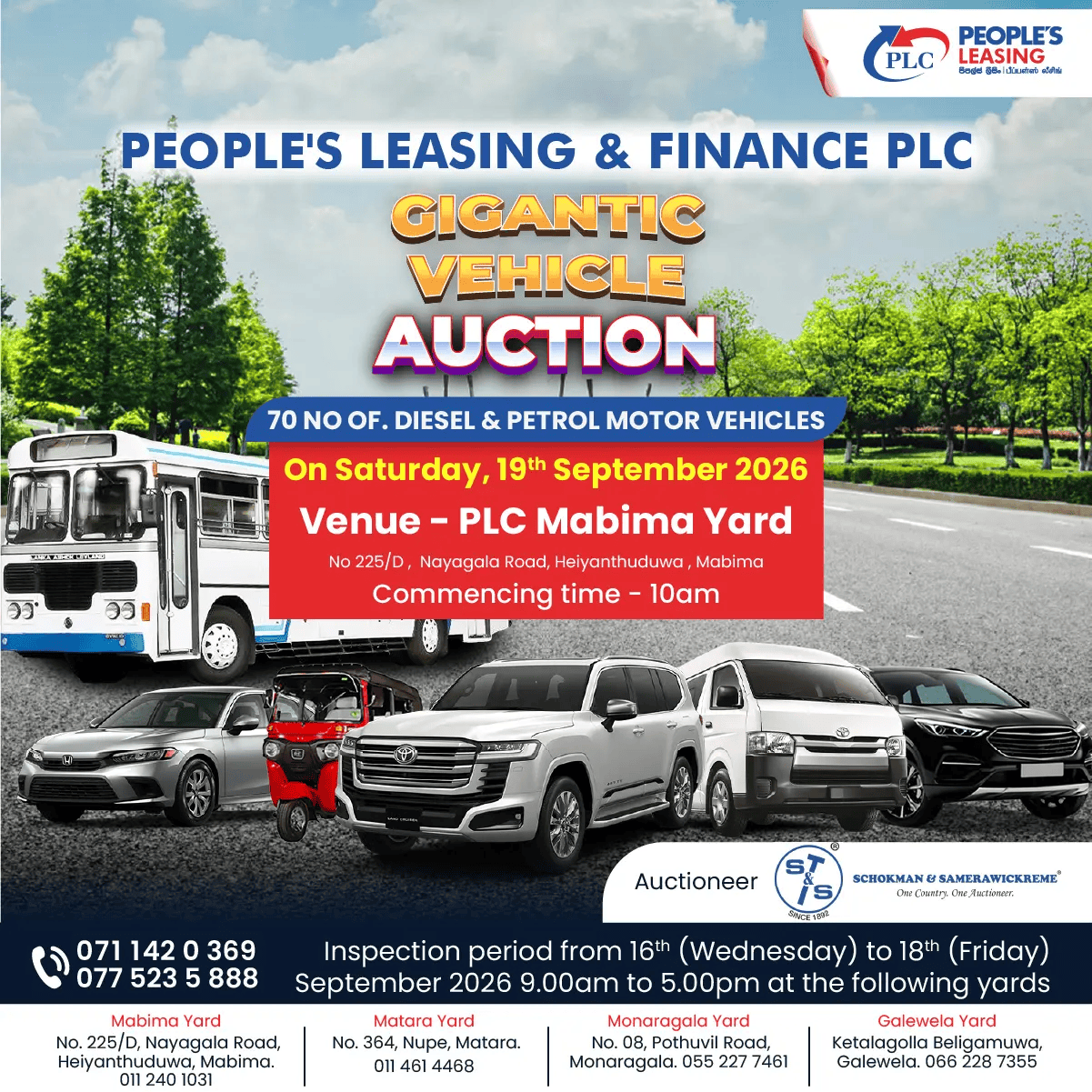 Auction notice — English